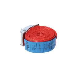 Rýchloupínací pás, 2m, 25mm, so sponou a voľným koncom, LC 250 daN, vyrobený v súlade s normou STN EN 12195-2 Rýchloupínací pás, 2m, 25mm, so sponou a voľným koncom, LC 250 daN, vyrobený v súlade s normou STN EN 12195-2